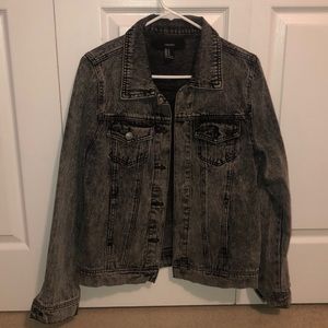 Acid washed denim jacket